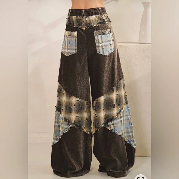 @-Oli & Hali Patchwork Wide-Leg Pants - Picture 6 of 6